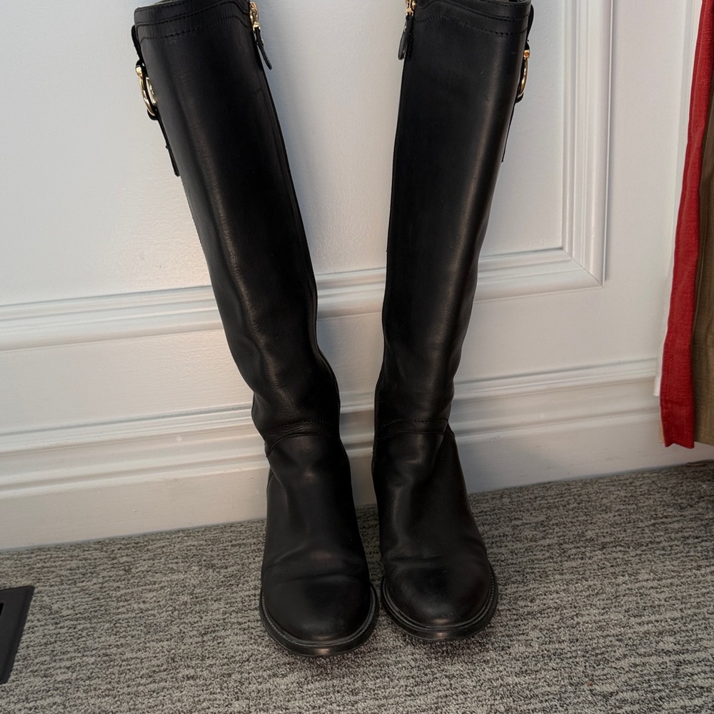 Salvatore Ferragamo Black Leather Riding boots